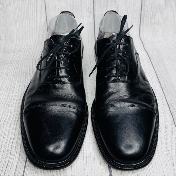 Sandro Moscoloni Men's‎ Cap Toe Dress Shoes Size 10 Leather Black - Picture 1 of 6